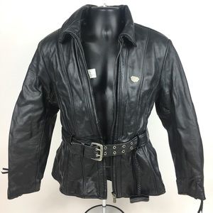 Womens FirstGear Leather motorcycle Jacket SZ 42W
